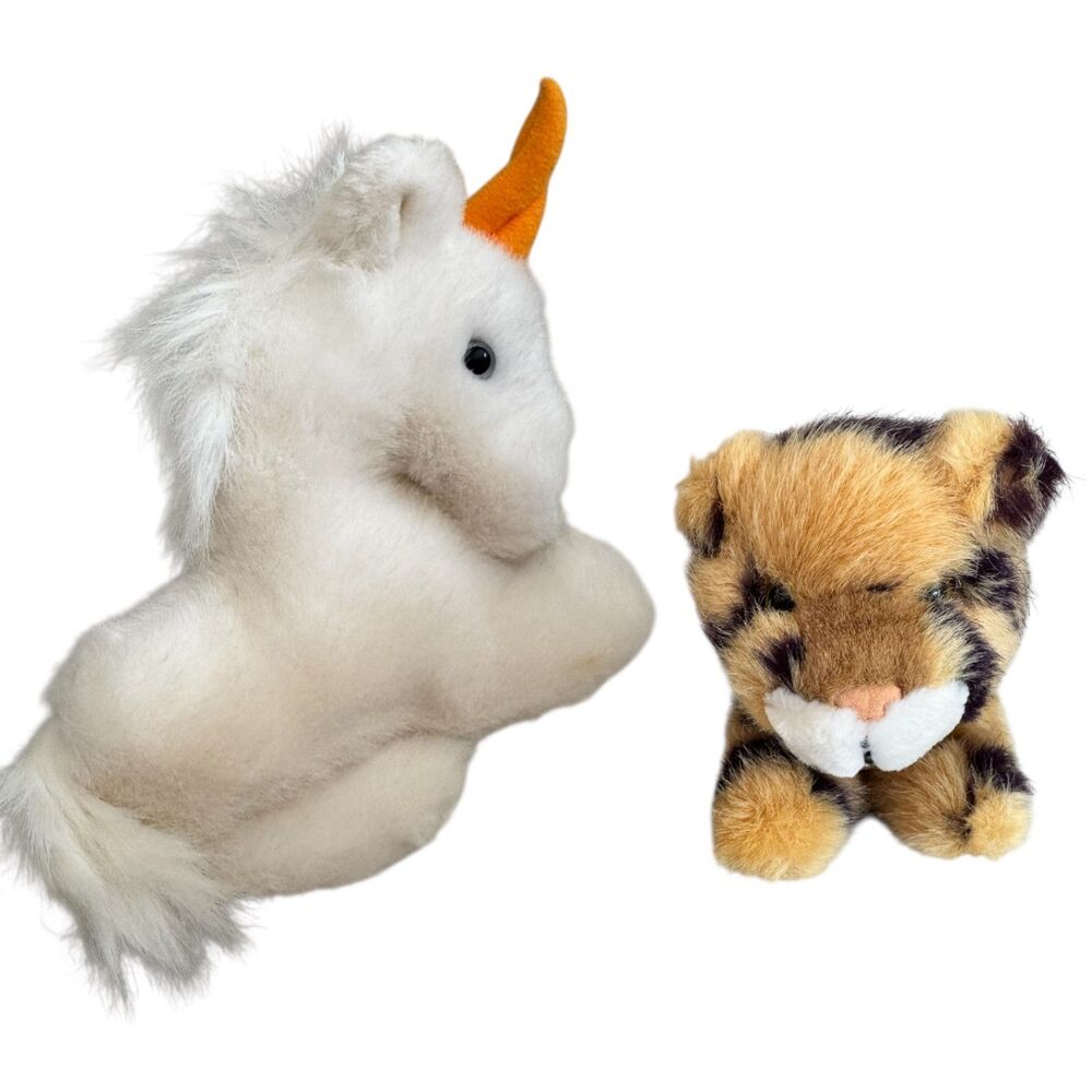 Vintage Dakine Plush Lot Unicorn & Tiger‎ | 1980s NWT Rare Stuffed Animals